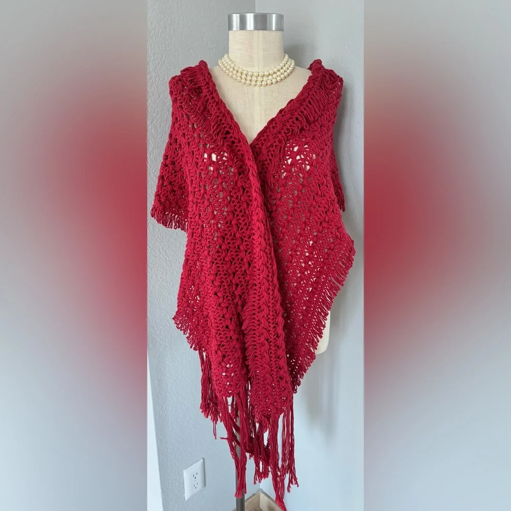 100% Cotton Pure Handknit by Fresh Produce Scarf 76”x18”